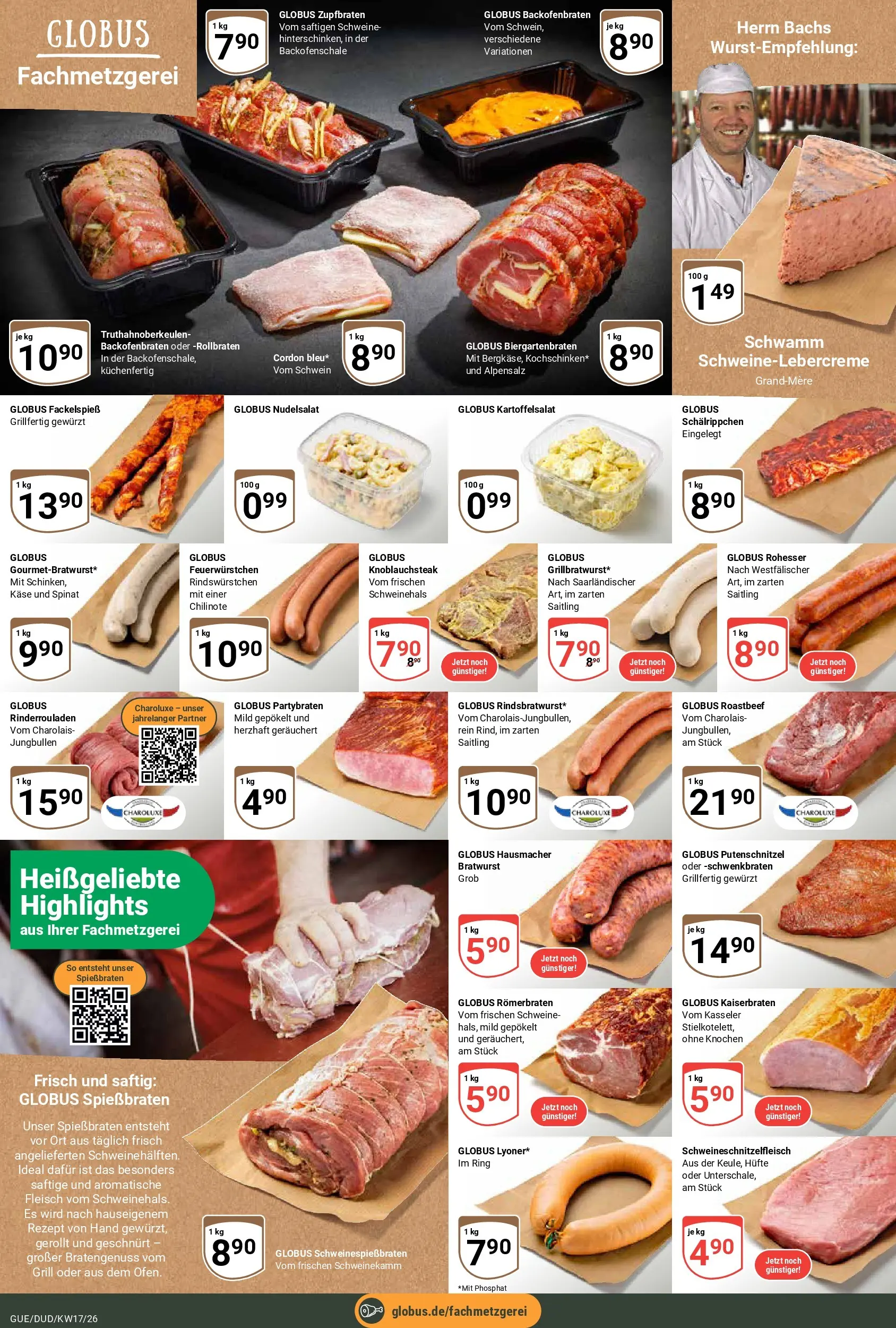 Globus Prospekt Saarbrücken-Güdingen	 (ab 20.04.2026) » Angebote online | Seite: 9 | Produkte: Käse, Bratwurst, Roastbeef, Putenschnitzel
