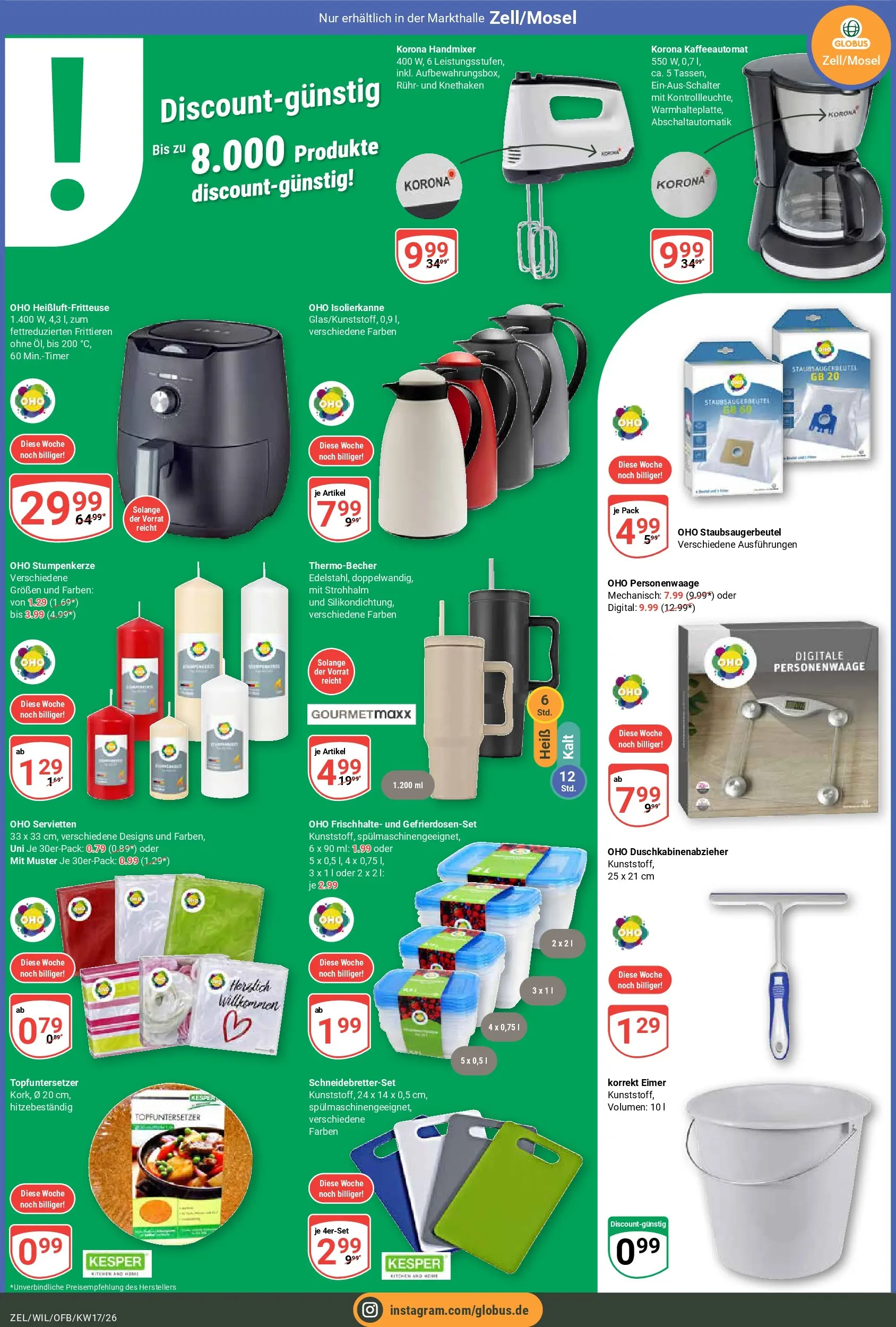 Globus Prospekt Wittlich	 (ab 20.04.2026) » Angebote online | Seite: 21 | Produkte: Personenwaage, Handmixer, Heißluftfritteuse