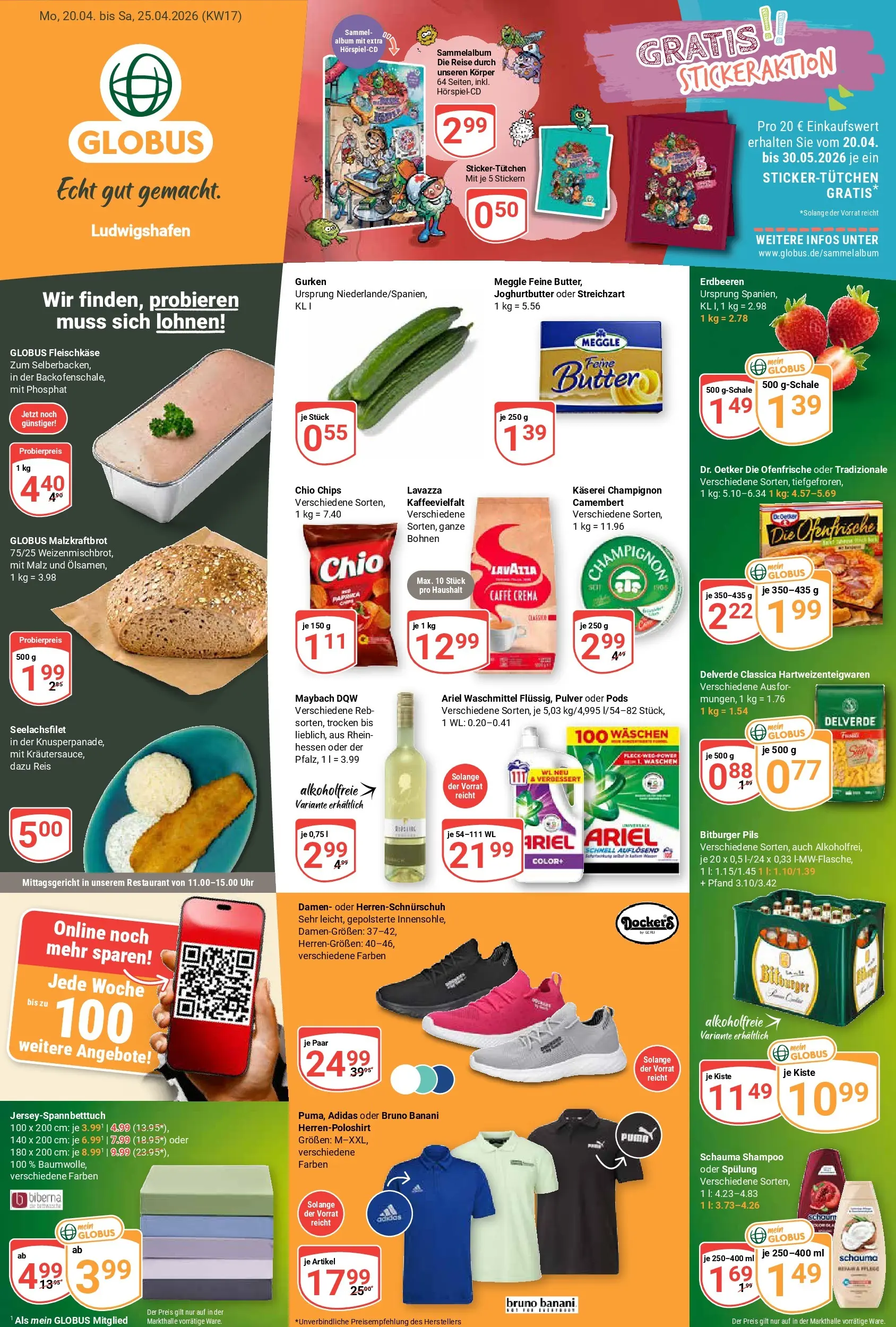Globus Prospekt Ludwigshafen-Oggersheim	 (ab 20.04.2026) » Angebote online | Seite: 1 | Produkte: Lavazza, Schauma shampoo, Waschmittel, Chips
