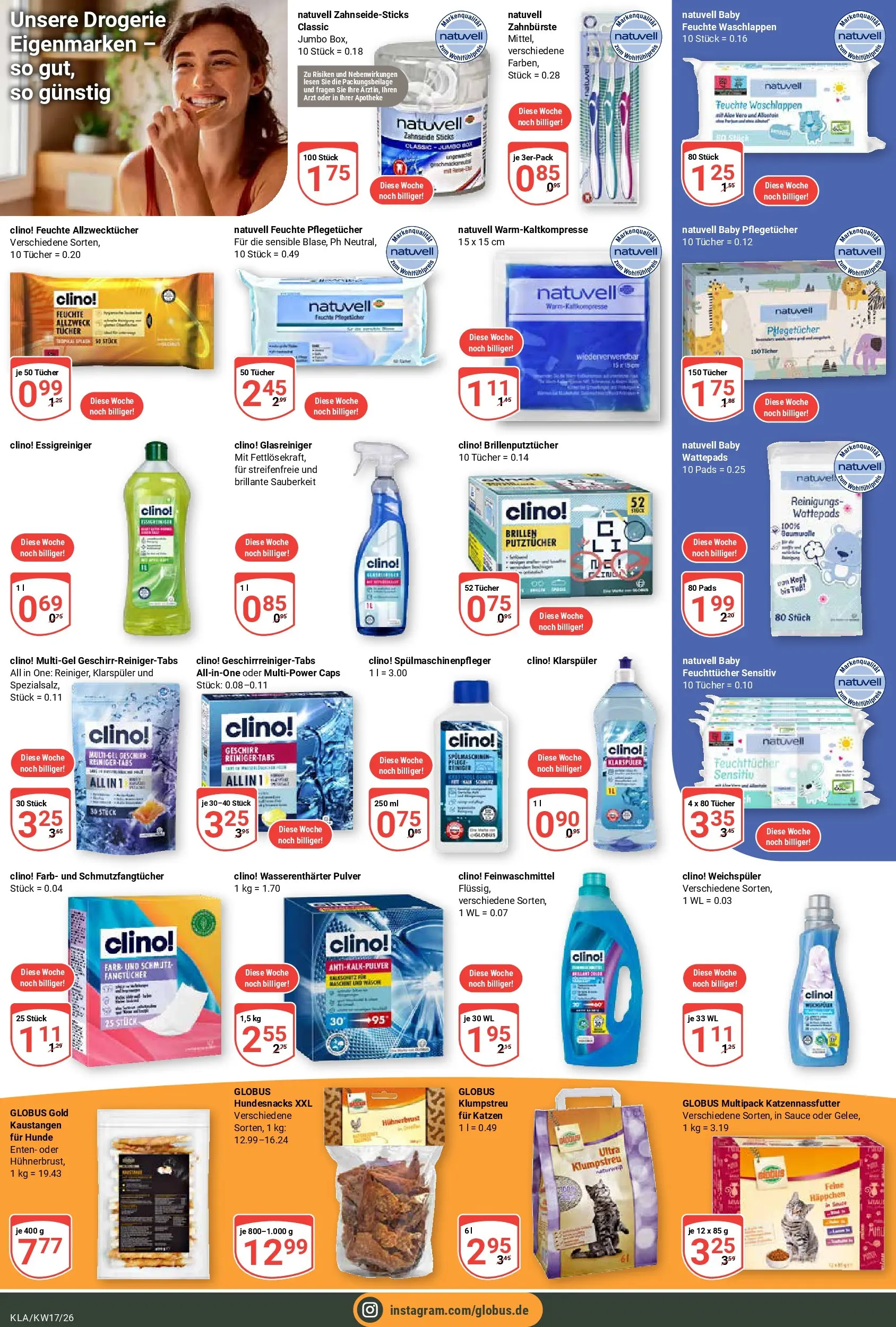 Globus Prospekt Kaiserslautern	 (ab 20.04.2026) » Angebote online | Seite: 19 | Produkte: Wattepads, Zahnbürste, Weichspüler, Reis