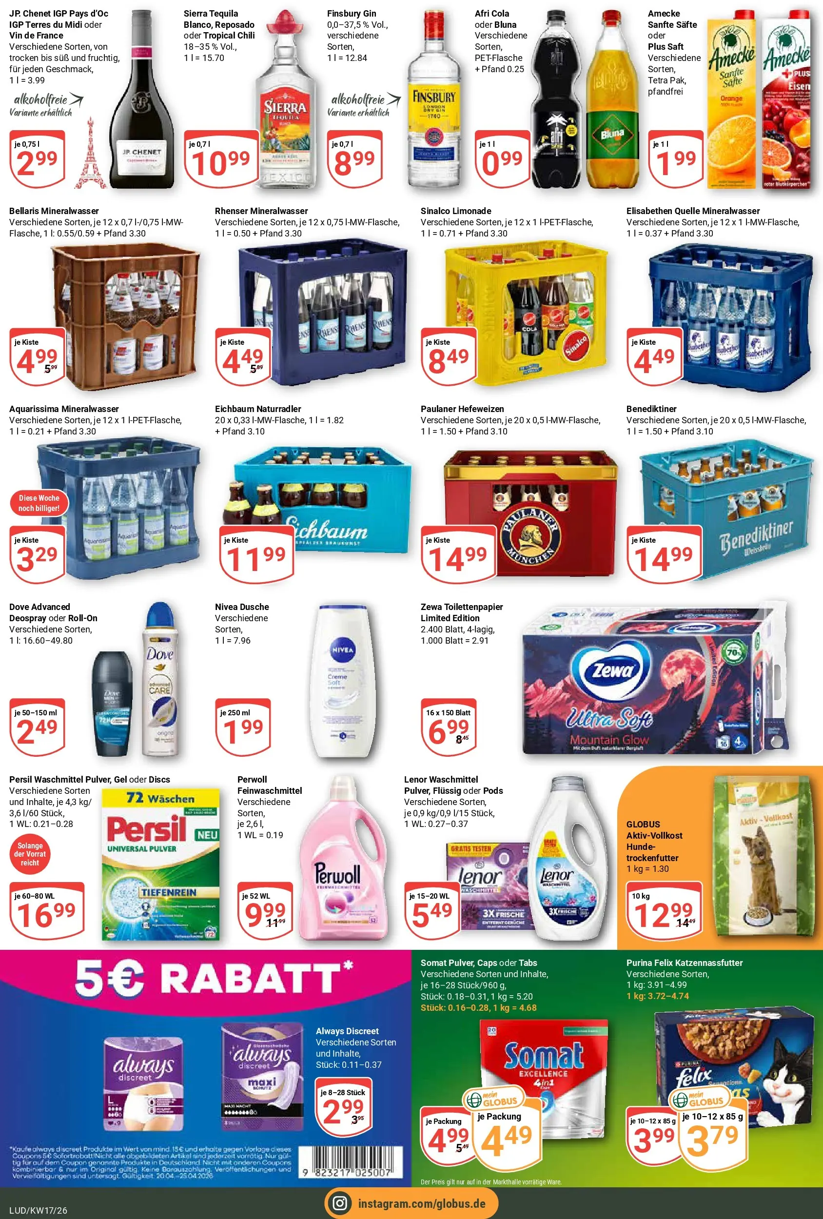Globus Prospekt Ludwigshafen-Oggersheim	 (ab 20.04.2026) » Angebote online | Seite: 3 | Produkte: Dusche, Mineralwasser, Creme, Persil