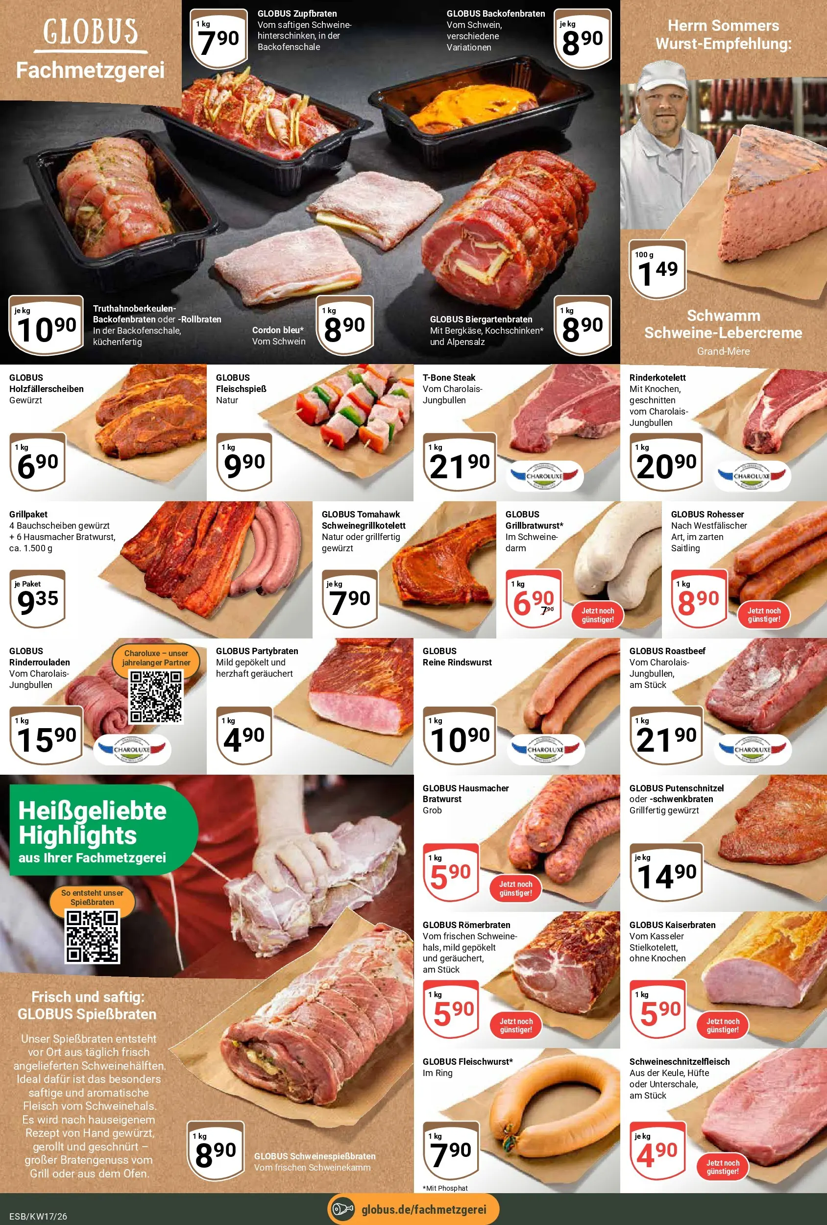 Globus Prospekt Eschborn	 (ab 20.04.2026) » Angebote online | Seite: 9 | Produkte: Bratwurst, Roastbeef, Putenschnitzel, Fleisch