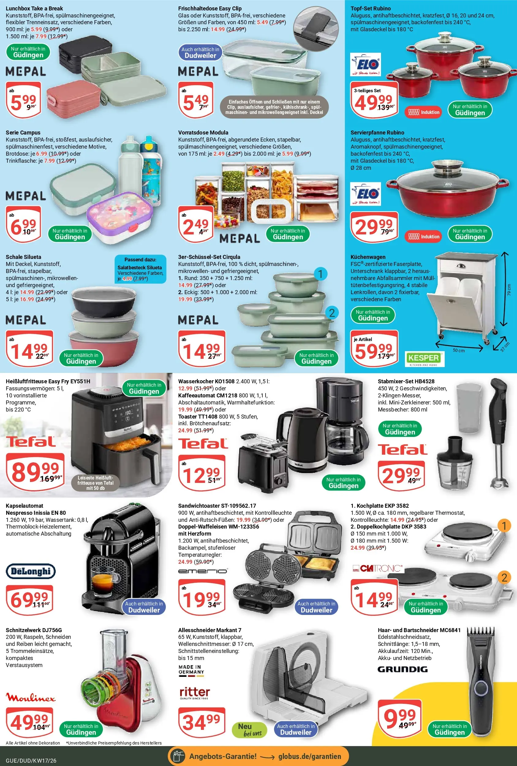 Globus Prospekt Saarbrücken-Güdingen	 (ab 20.04.2026) » Angebote online | Seite: 20 | Produkte: Wasserkocher, Toaster, Fritteuse, Kochplatte