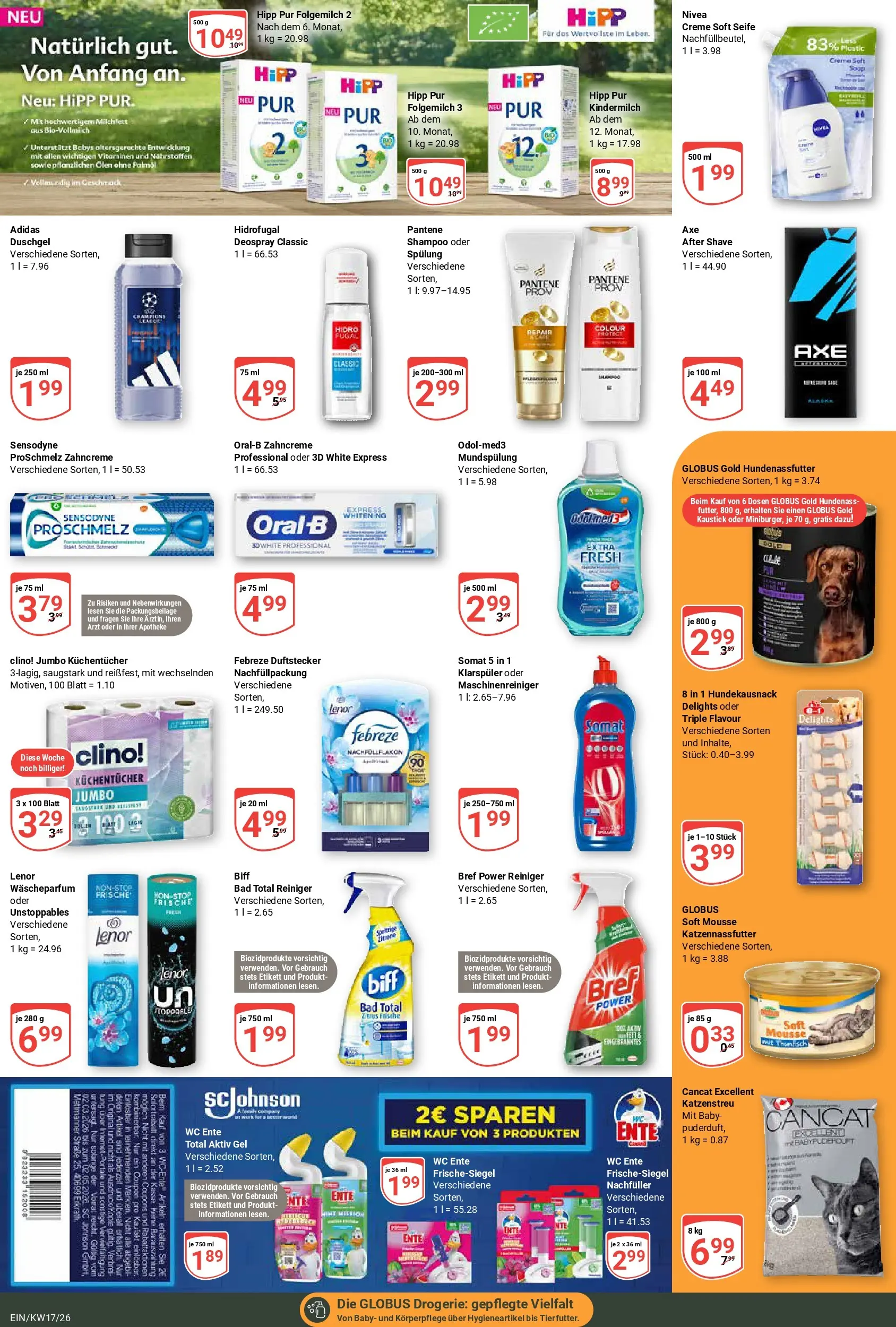 Globus Prospekt Homburg-Einöd	 (ab 20.04.2026) » Angebote online | Seite: 19 | Produkte: Spülung, Duschgel, Klarspüler, Deospray