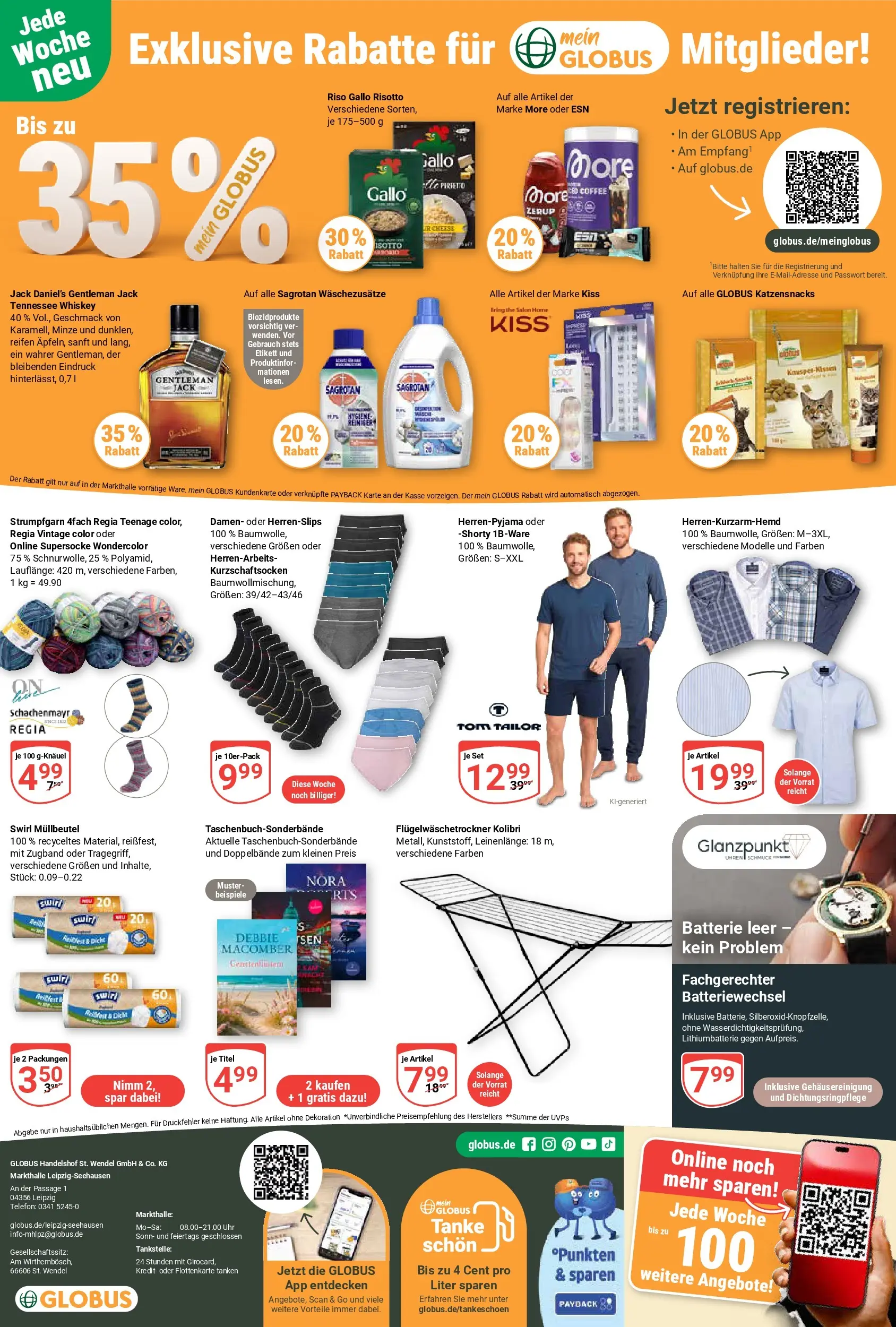 Globus Prospekt Leipzig	 (ab 20.04.2026) » Angebote online | Seite: 26 | Produkte: Batterie, Whiskey, Telefon, Uhr