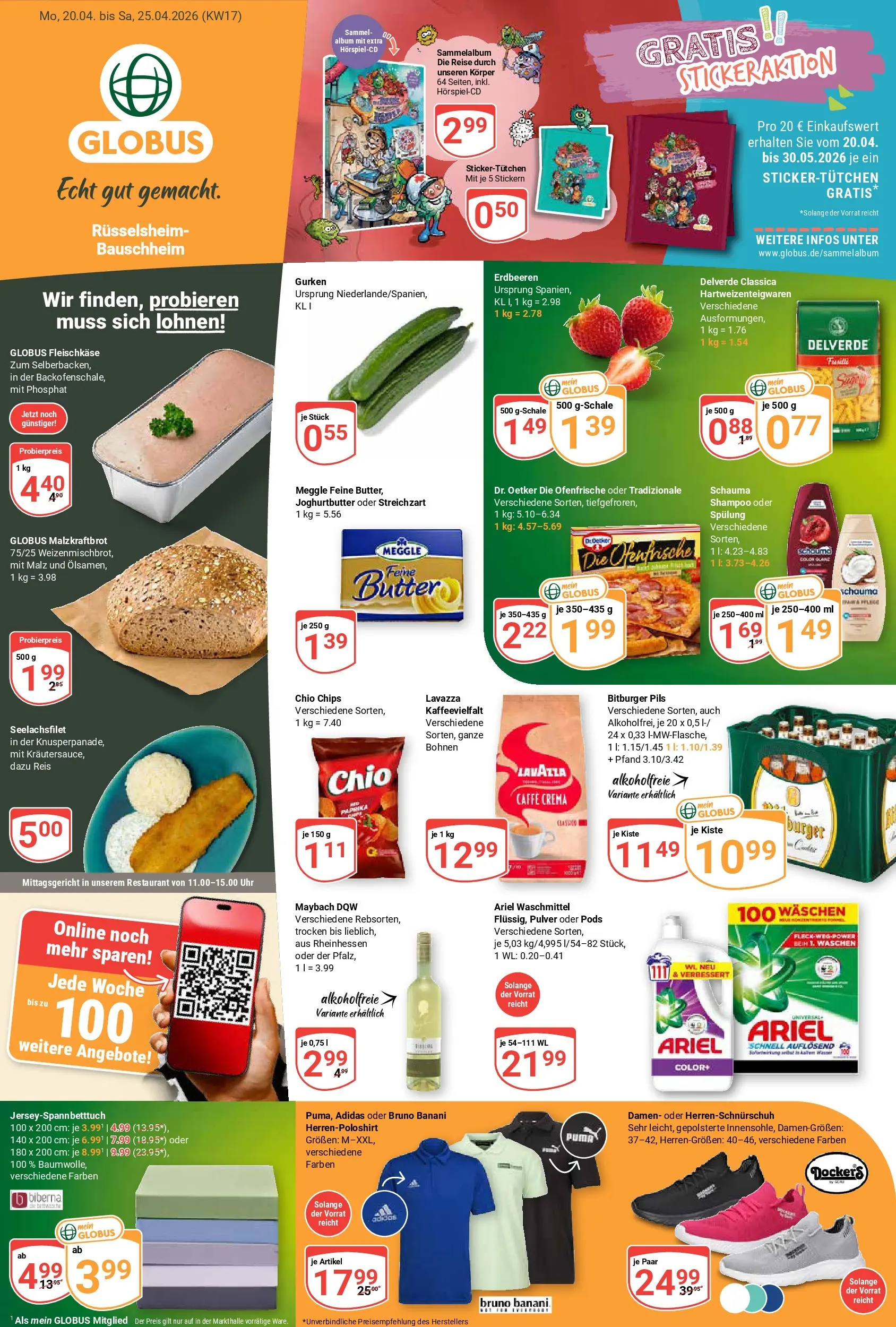 Globus Prospekt Rüsselsheim	 (ab 20.04.2026) » Angebote online | Seite: 1 | Produkte: Butter, Ofenfrische, Reis, Erdbeeren