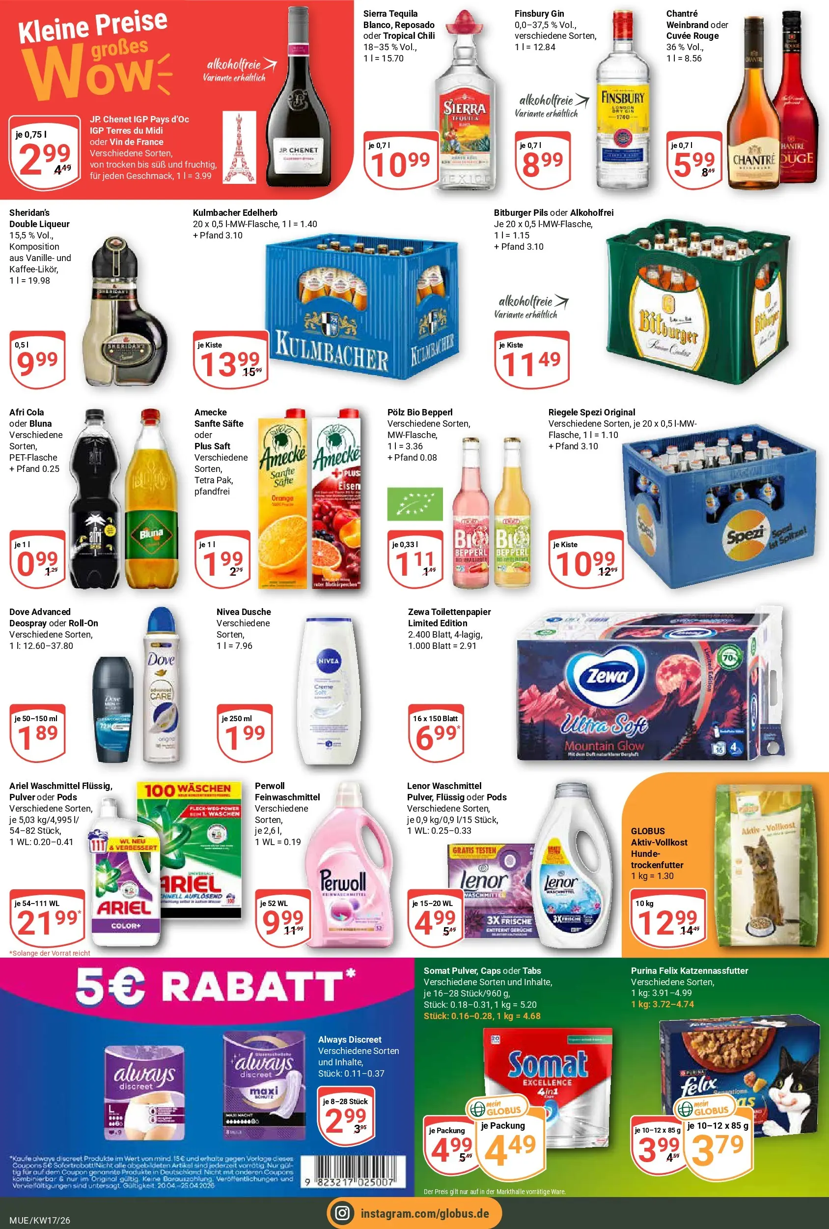 Globus Prospekt Mühldorf	 (ab 20.04.2026) » Angebote online | Seite: 4 | Produkte: Lenor, Bitburger, Creme, Waschmittel