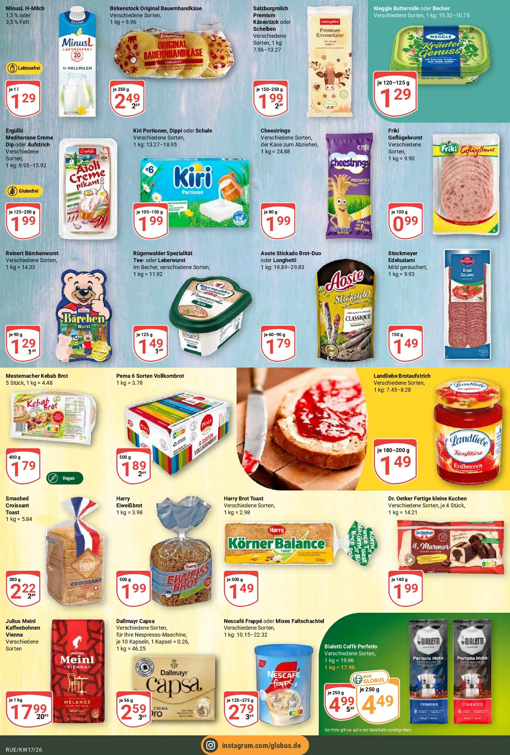Globus Prospekt Rüsselsheim	 (ab 20.04.2026) » Angebote online | Seite: 14 | Produkte: Milch, Toast, Erdbeeren, Dallmayr capsa