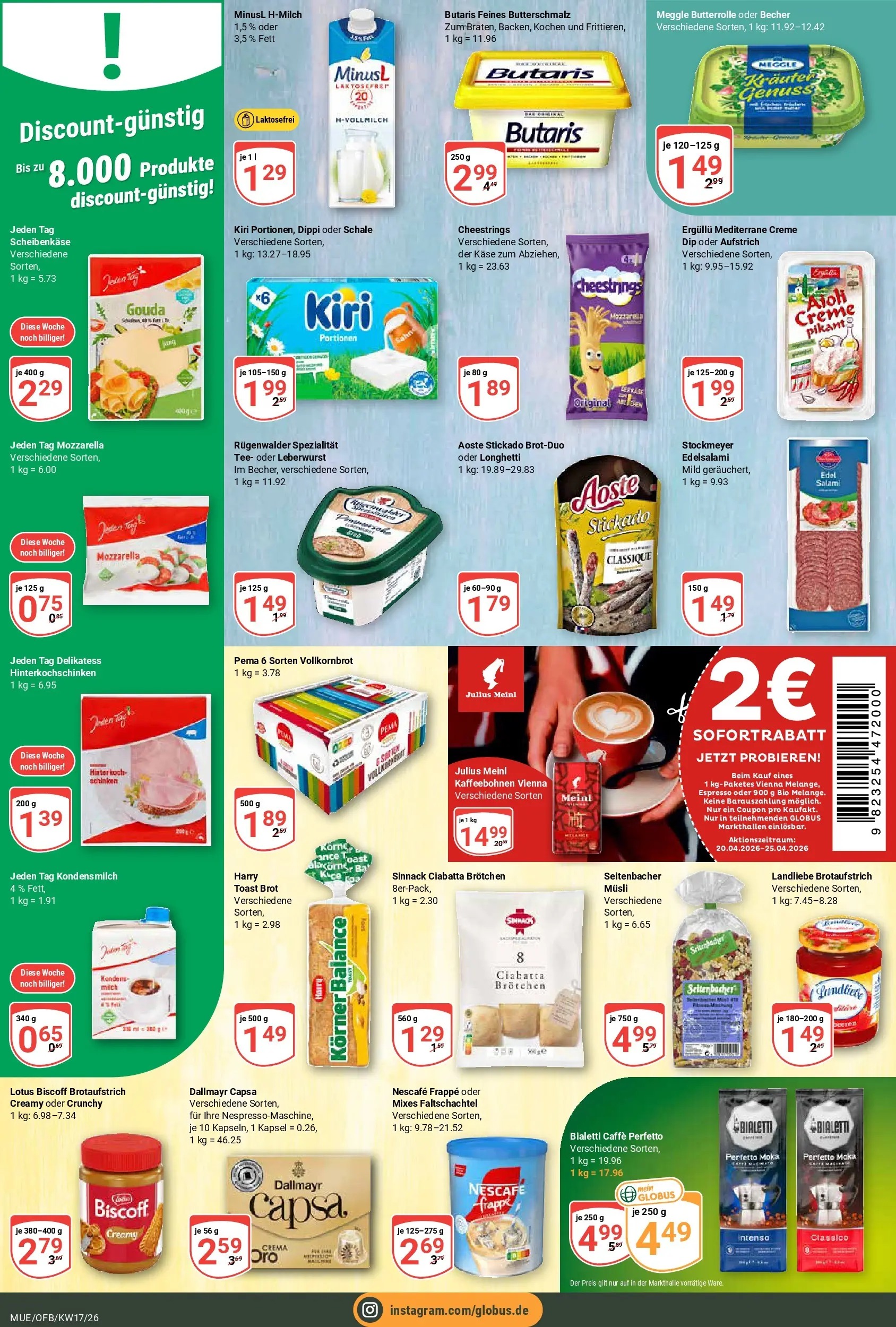 Globus Prospekt Mühldorf	 (ab 20.04.2026) » Angebote online | Seite: 14 | Produkte: Creme, Salami, Schinken, Dallmayr capsa