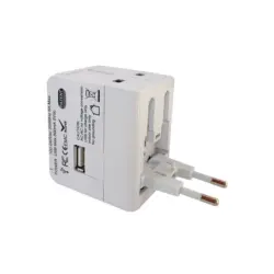 Адаптер DIVA TRAVEL US/UK/EU БЯЛ + USB