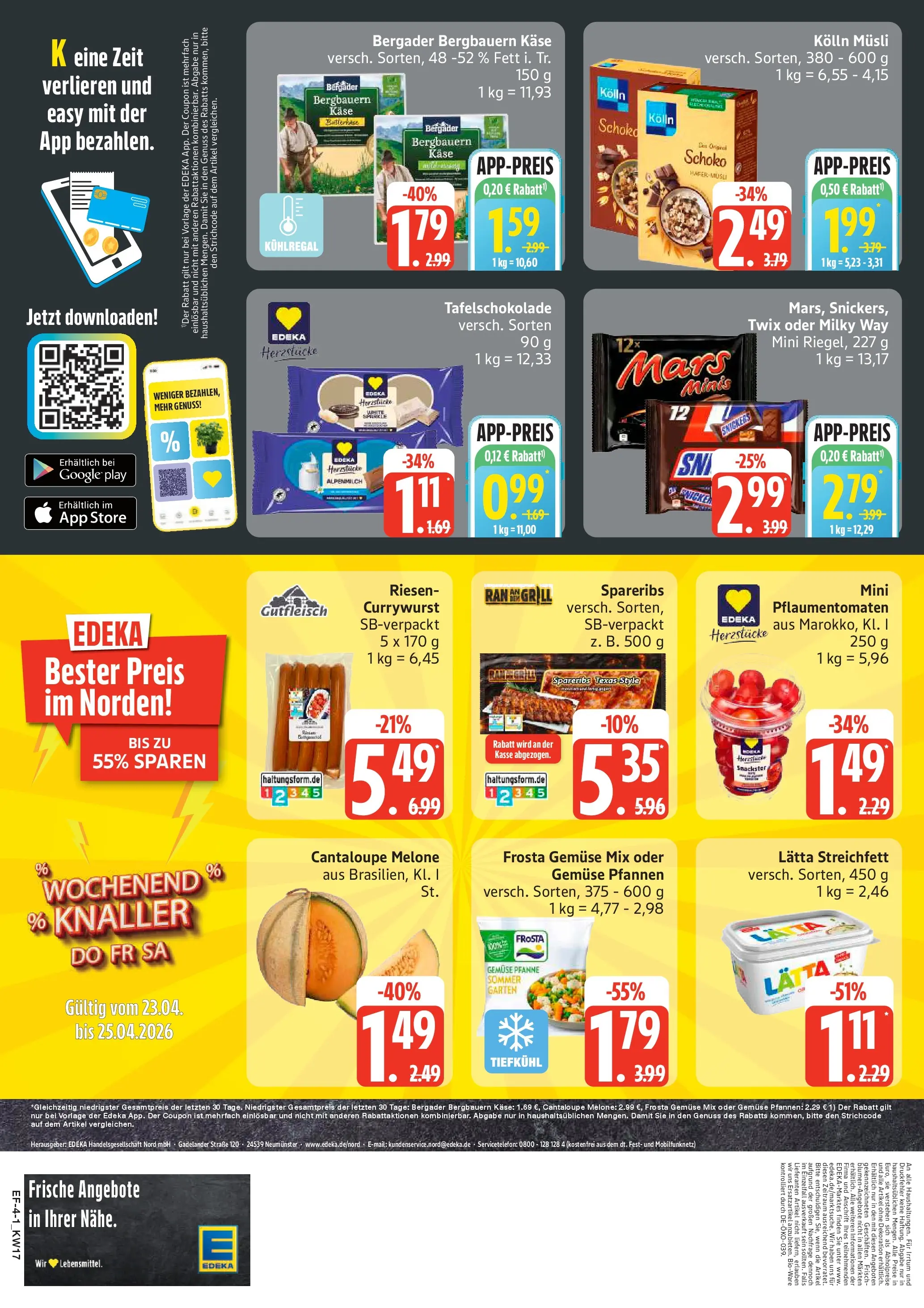 Edeka prospekt Luhnstedt	 (ab 20.04.2026) » Angebote Online | Seite: 4 | Produkte: Kolln, Kolln musli, Mars, Twix