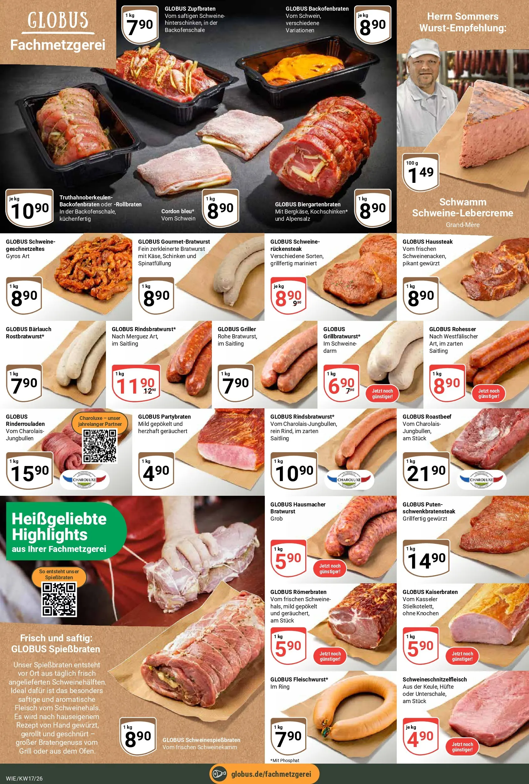 Globus Prospekt Waghäusel	 (ab 20.04.2026) » Angebote online | Seite: 7 | Produkte: Rinderrouladen, Bratwurst, Roastbeef, Gyros