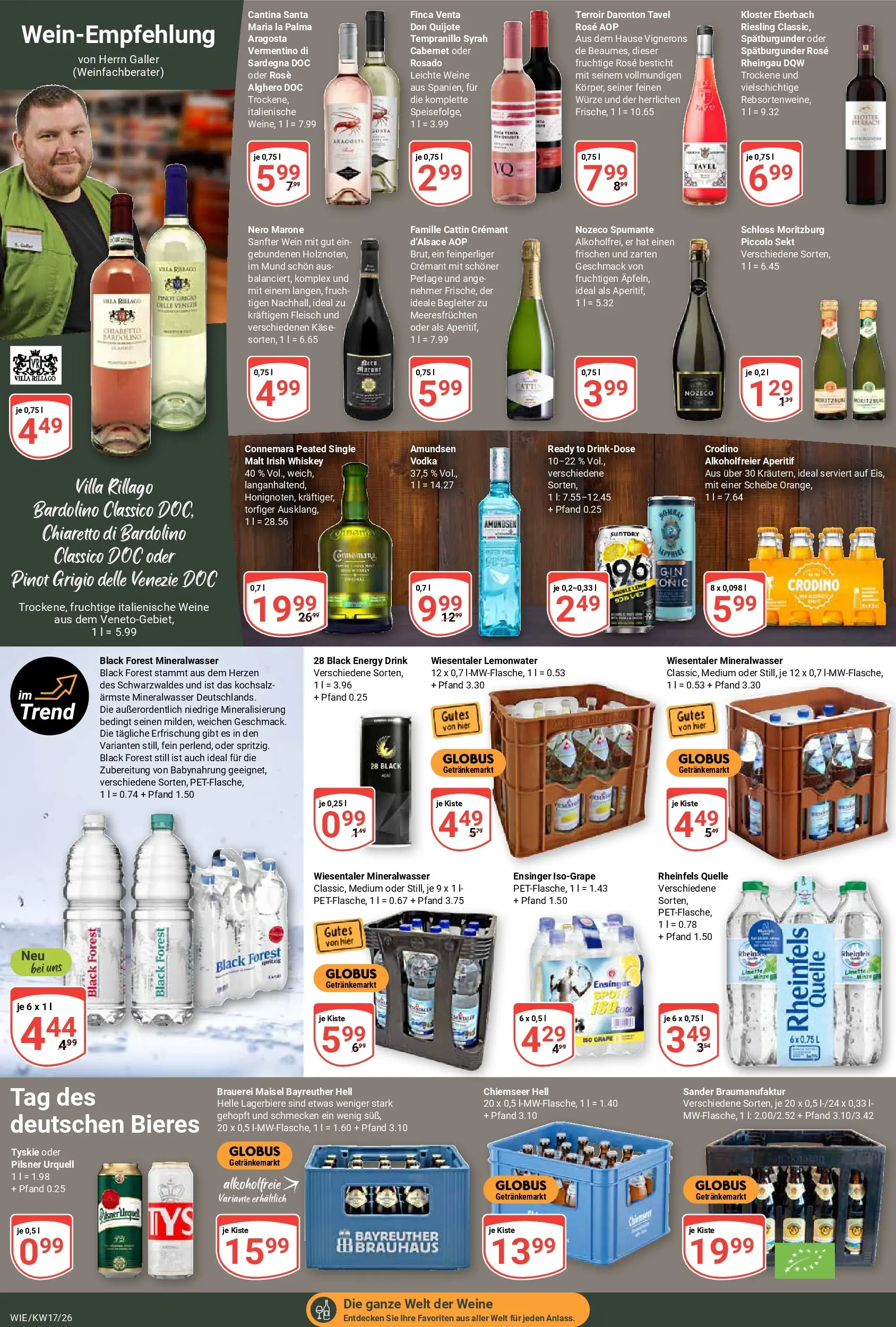 Globus Prospekt Waghäusel	 (ab 20.04.2026) » Angebote online | Seite: 17 | Produkte: Tyskie, Energy, Wein, Rheinfels quelle