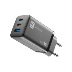 Зарядно устройство Cellularline 220V PD GaN USB, 2xUSB-C 65W