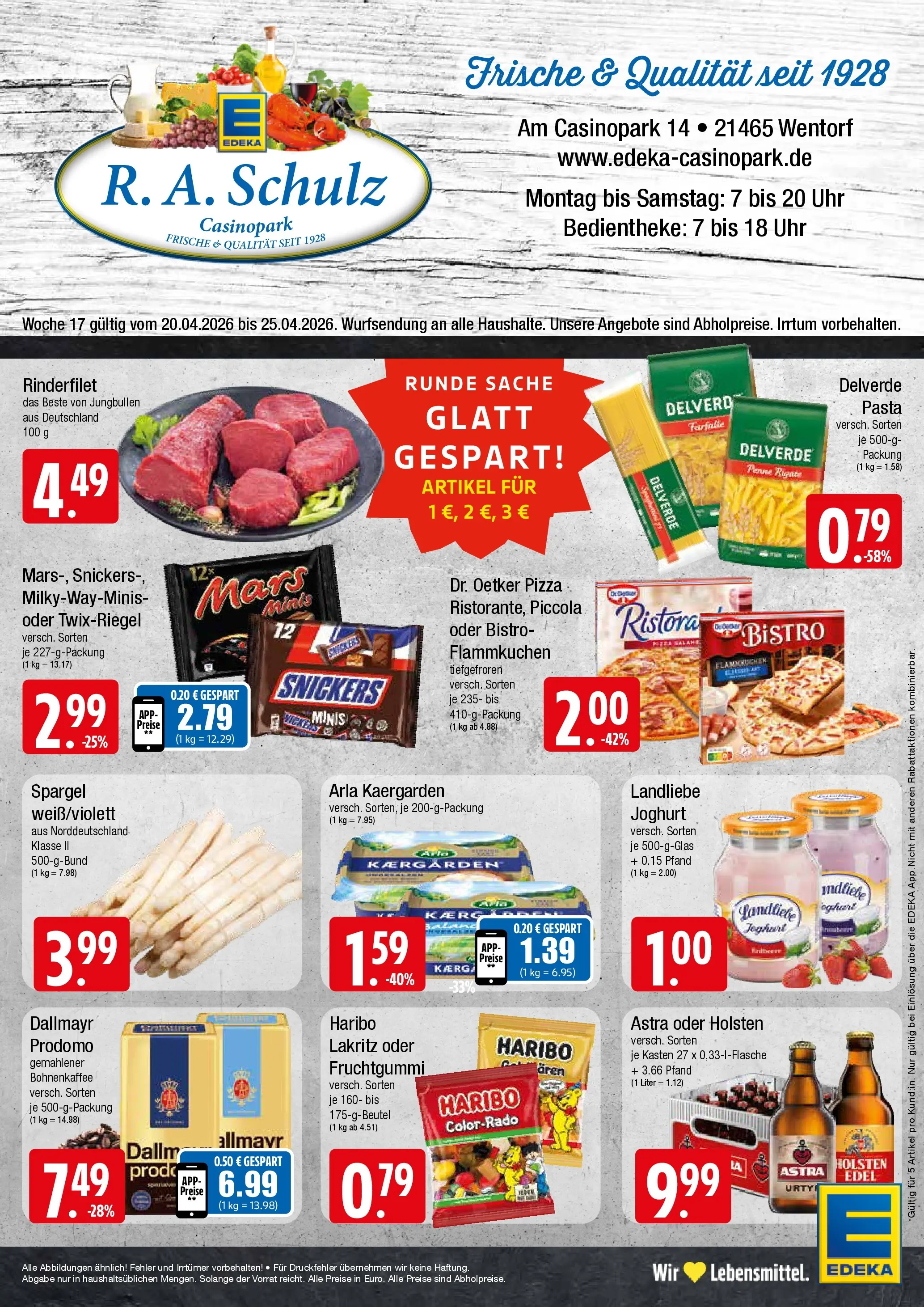 Edeka prospekt Wentorf	 (ab 20.04.2026) » Angebote Online | Seite: 1 | Produkte: Joghurt, Rinderfilet, Pasta, Dallmayr prodomo