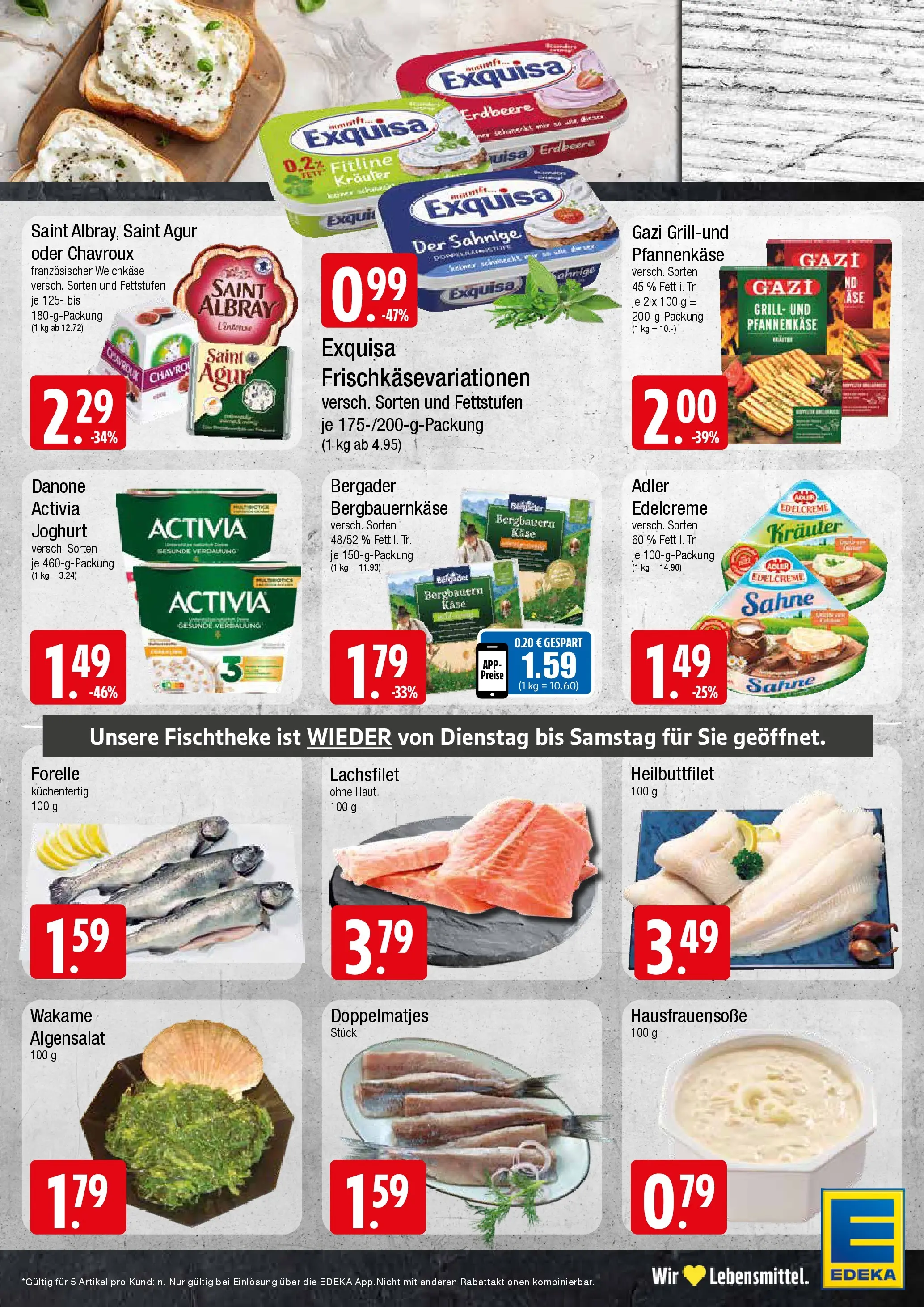 Edeka prospekt Wentorf	 (ab 20.04.2026) » Angebote Online | Seite: 5 | Produkte: Activia, Danone activia, Exquisa, Sahne