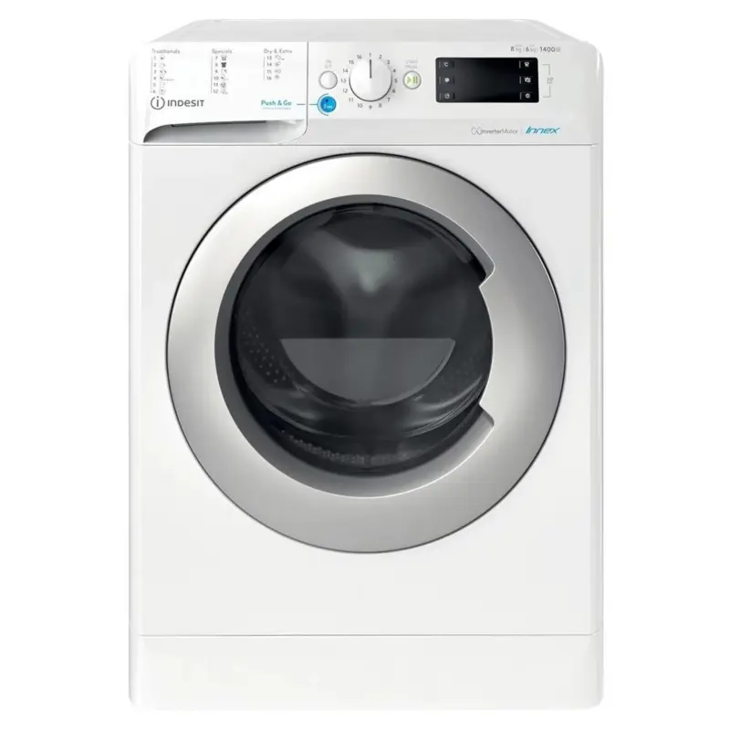 Пералня със сушилня Indesit BDE 86435 9EWS EU*** , 1400 об./мин., 6 kg, 8.00 kg, D , Бял
