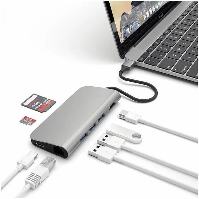HUB USB Satechi Type-C (HDMI 4K, 3xUSB 3.0, Ethernet) ST-TCMAM