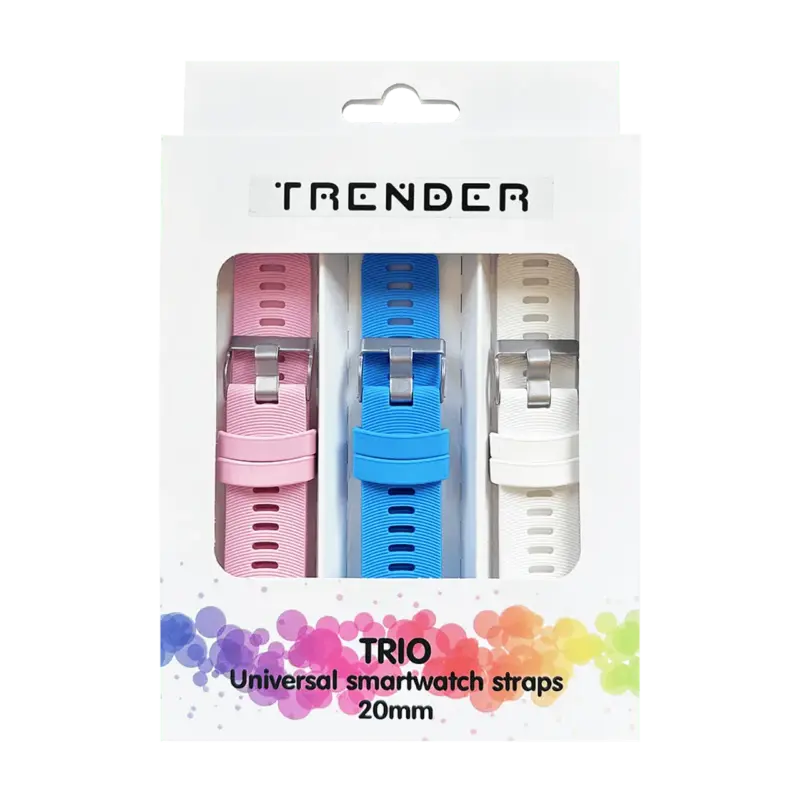 Каишка Trender Trio Silicone 20mm Pink /Blue /White TR-TRIO2