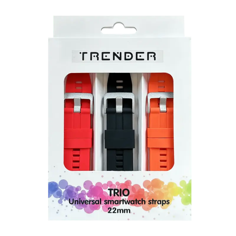 Каишка Trender Trio Silicone 22mm Red /Black /Orange TR-TRIO14