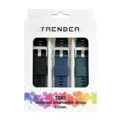 Каишка Trender Trio Silicone 22mm Black /Blue /Green TR-TRIO29