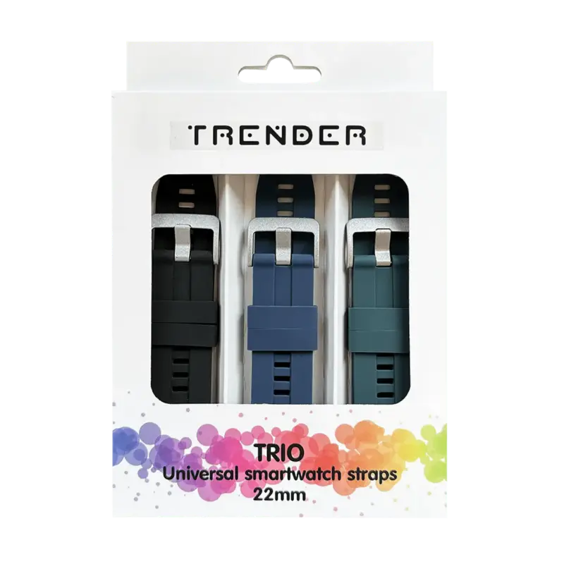 Каишка Trender Trio Silicone 22mm Black /Blue /Green TR-TRIO29