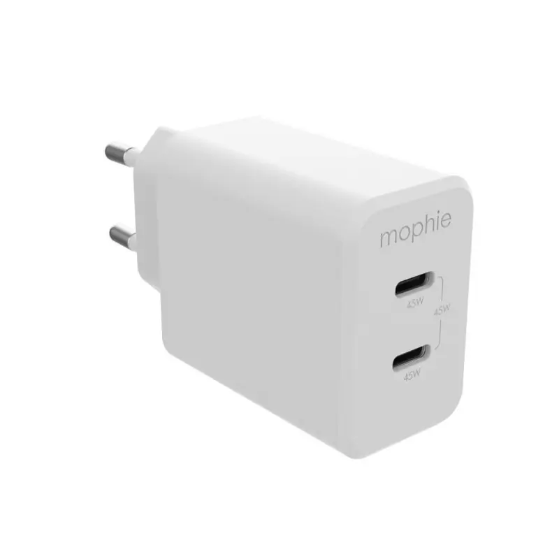 Зарядно устройство Mophie USB-C PD DUAL 45W GAN White 409909299