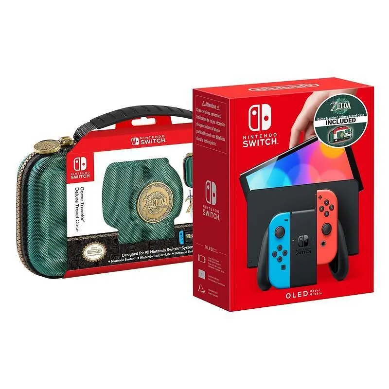 Конзола Nintendo Switch OLED (Red/Blue) + Чанта Zelda Travel Case