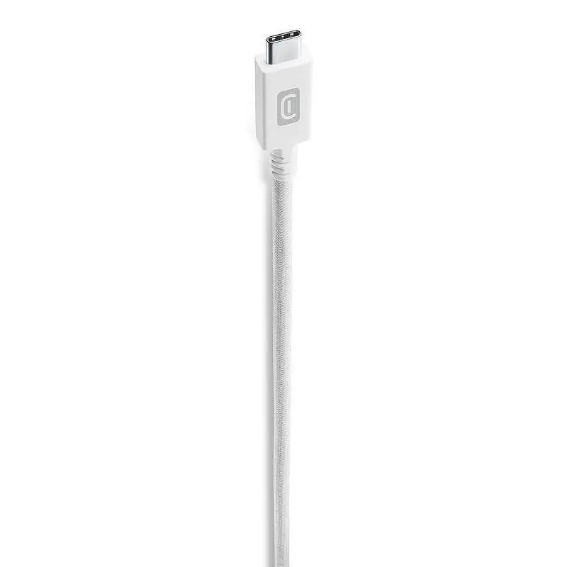 Кабел Cellularline USB-C to USB-C 5A, 10 Gbps, 100W, 1.5 м, бял