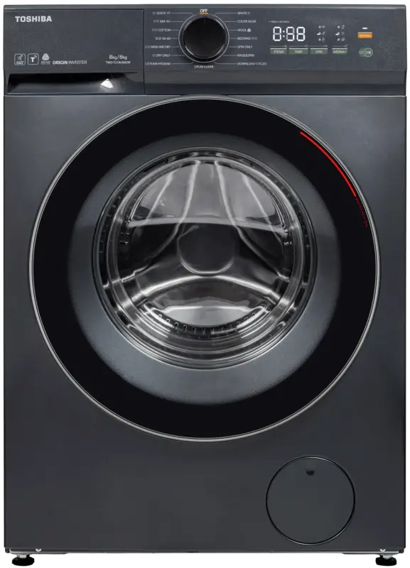 Пералня със сушилня Toshiba TWD-T21BU90UWBK(MG) , 1400 об./мин., 6 kg, 8.00 kg, E , Inox