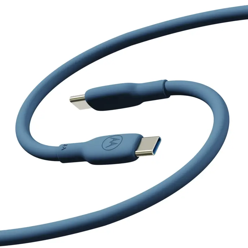 Кабел Motorola Silicone 5A Blue USB-C to USB-C Cable 2m