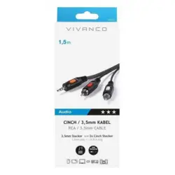 Кабел Vivanco 46030 RCA-3,5 мм аудио кабел 1,5 м