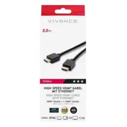 Кабел Vivanco 47159 High-speed HDMI позлатен, 4k HDR 2m