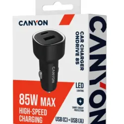 Зарядно устройство Canyon CNE-CCABR8AC 1xUSB C +1x USB A 85W