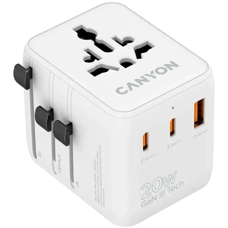 Зарядно устройство Canyon EU/UK/US/AUS CNS-TA20W1005W