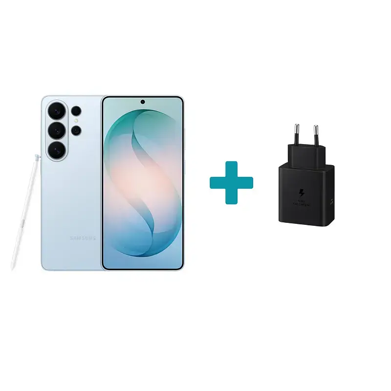 Пакет смартфон Samsung GALAXY S26 ULTRA 256GB SKY BLUE SM-S948BLBD +зарядно у-во Samsung 60W Power Adapter EP-T6010NBEGWW