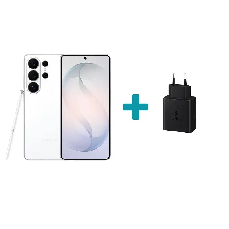 Пакет смартфон Samsung GALAXY S26 ULTRA 512GB WHITE SM-S948BZWG +зарядно у-во Samsung 60W Power Adapter EP-T6010NBEGWW