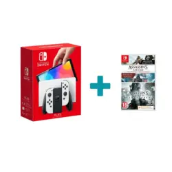 Конзола Nintendo Switch OLED White + Игра Compilation AC Rebel & AC3 - Код в кутия (NSW)
