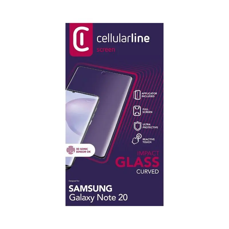 Протектор за дисплей Cellularline SAMSUNG GALAXY Note 20 ЗАКАЛЕНО СТЪКЛО