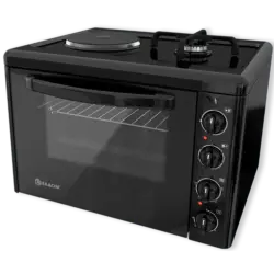 Готварска печка мини Елдом 213VFEN-NEW , 1 ток 1 газ , Черен