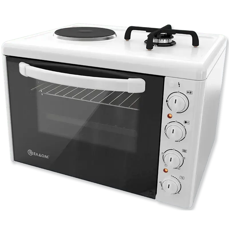 Готварска печка мини Елдом 213VFE-NEW , 1 ток 1 газ , Бял