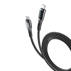 Кабел Cellularline USB-C към USB-C с дисплей 5A-100W 2м