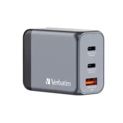 Зарядно устройство Verbatim GNC-65 GaN 65W USB A/C/C (EU/UK/US)