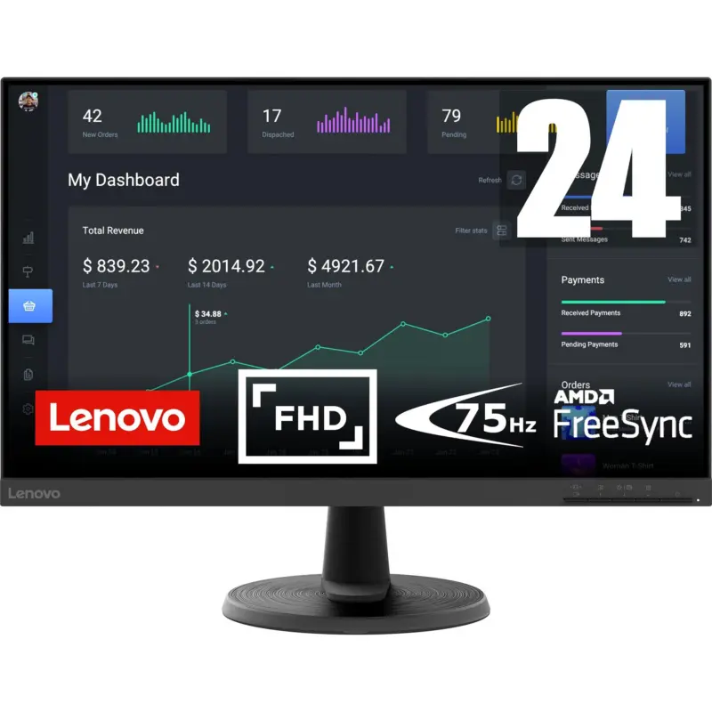 Монитор Lenovo D24-40 67A2KAC6EU , 23.80