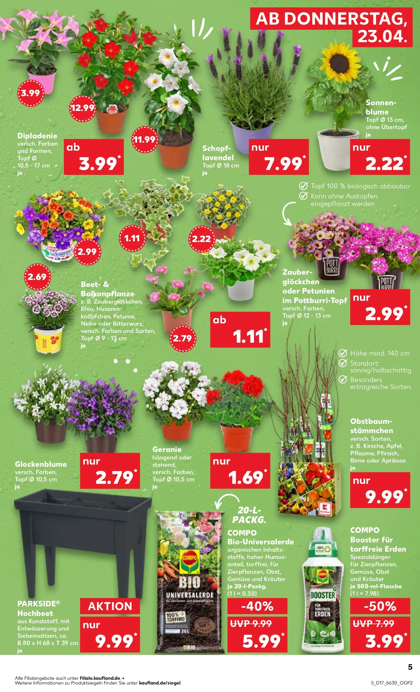 Prospekt Kaufland ab 20.04.2026 » Angebote Online zum Blättern | Seite: 17 | Produkte: Hochbeet, Gemüse, Birne, Lavendel