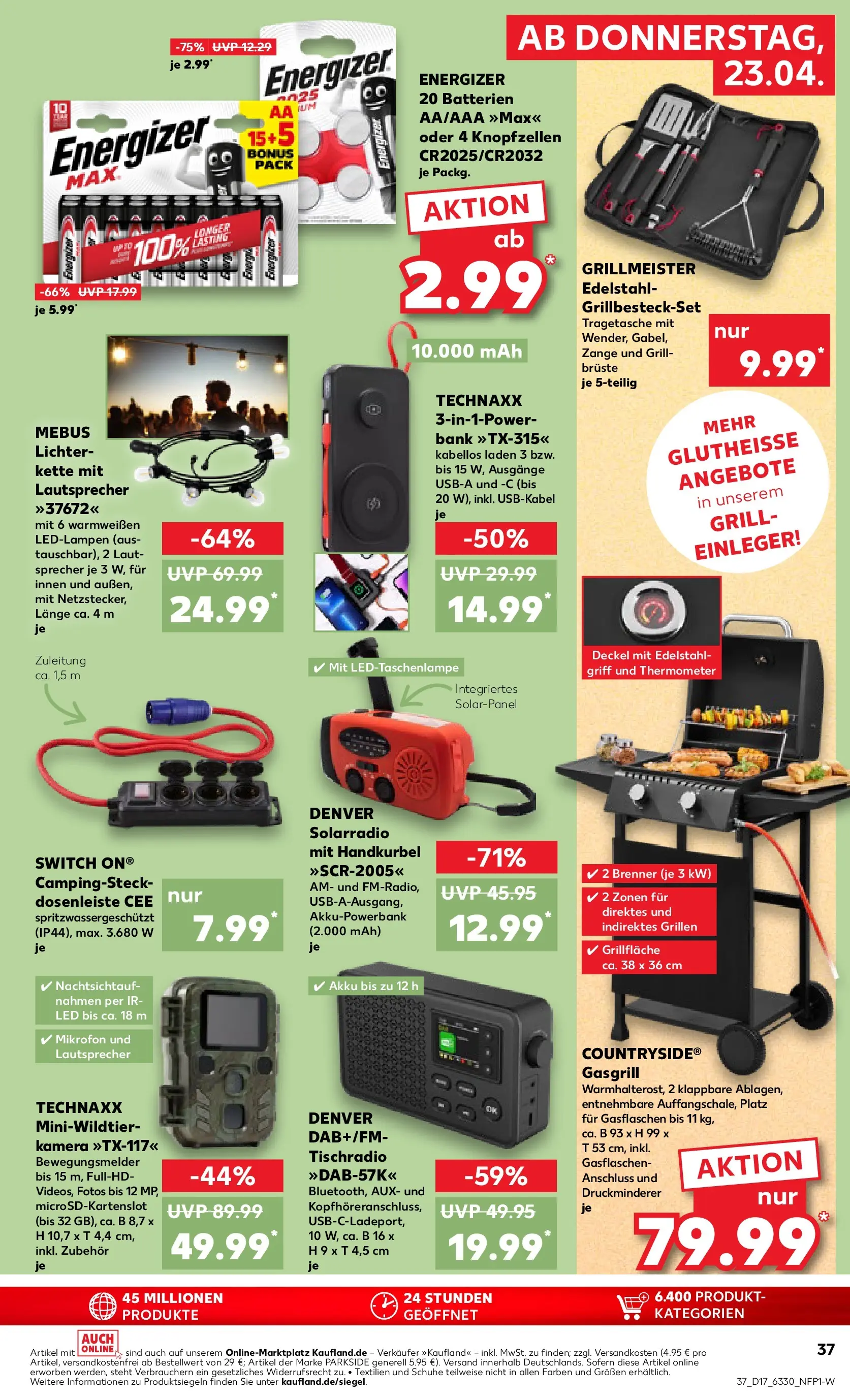 Prospekt Kaufland ab 22.04.2026 » Angebote Online zum Blättern | Seite: 37 | Produkte: Mikrofon, Grill, Batterien, Powerbank