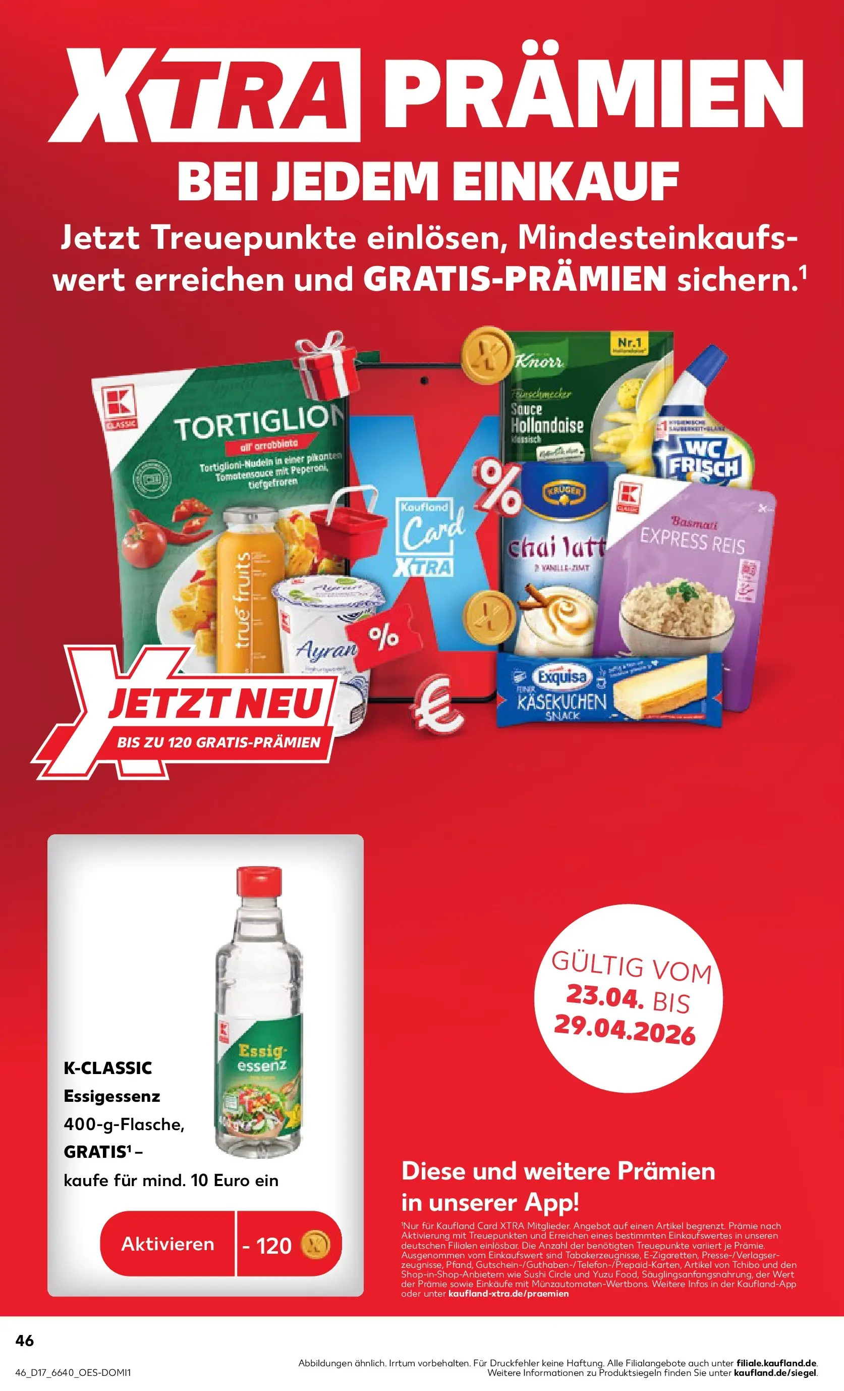 Prospekt Kaufland ab 22.04.2026 » Angebote Online zum Blättern | Seite: 46 | Produkte: Essig, Exquisa, Pasta, Reis