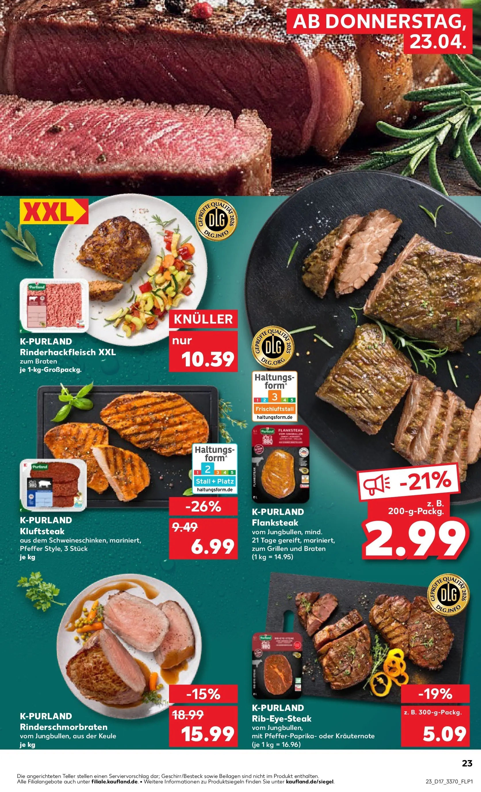 Prospekt Kaufland ab 22.04.2026 » Angebote Online zum Blättern | Seite: 23 | Produkte: Pfeffer, Steak