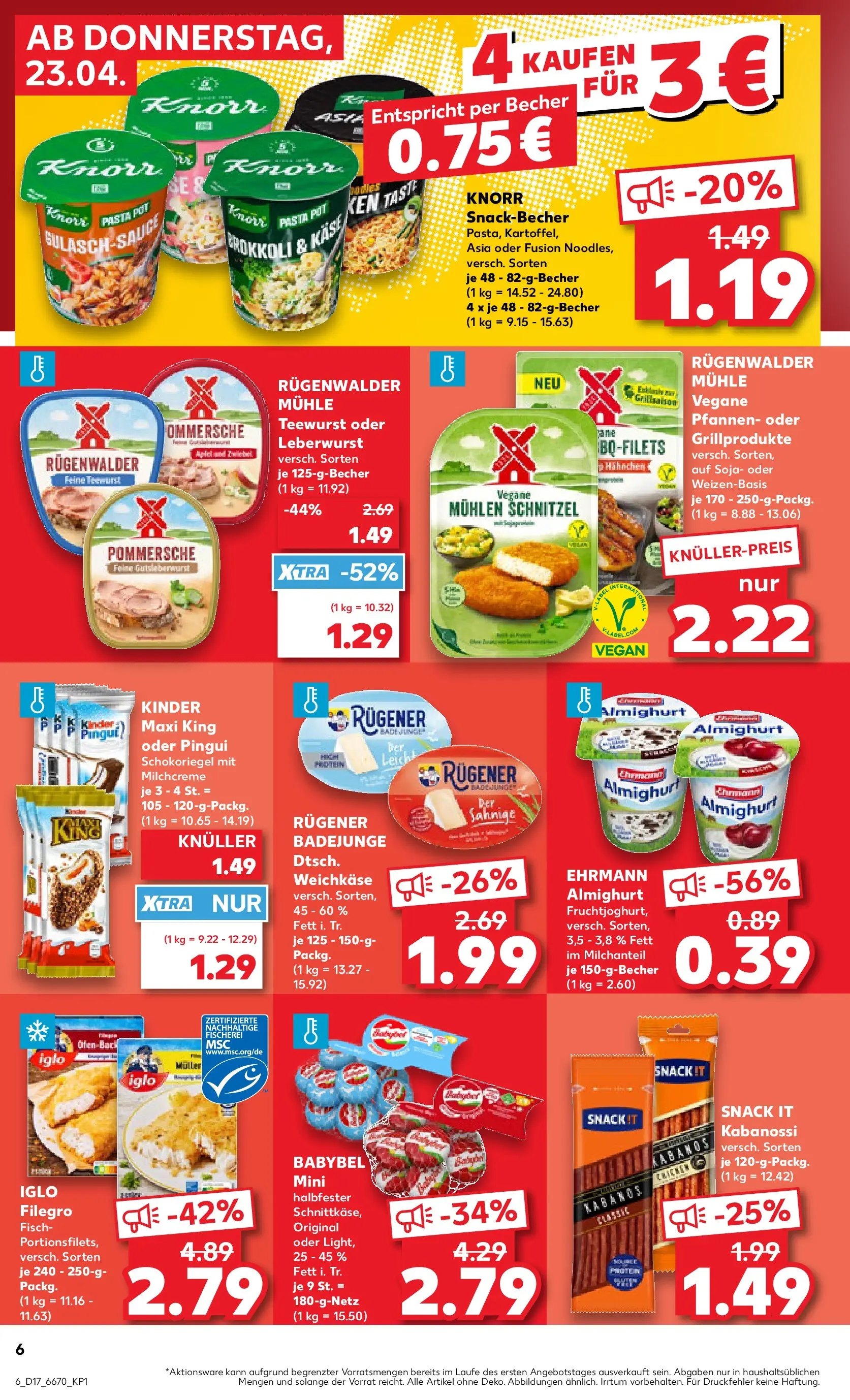 Prospekt Kaufland ab 22.04.2026 » Angebote Online zum Blättern | Seite: 6 | Produkte: Mühle, Hahnchen, Ehrmann almighurt, Fisch