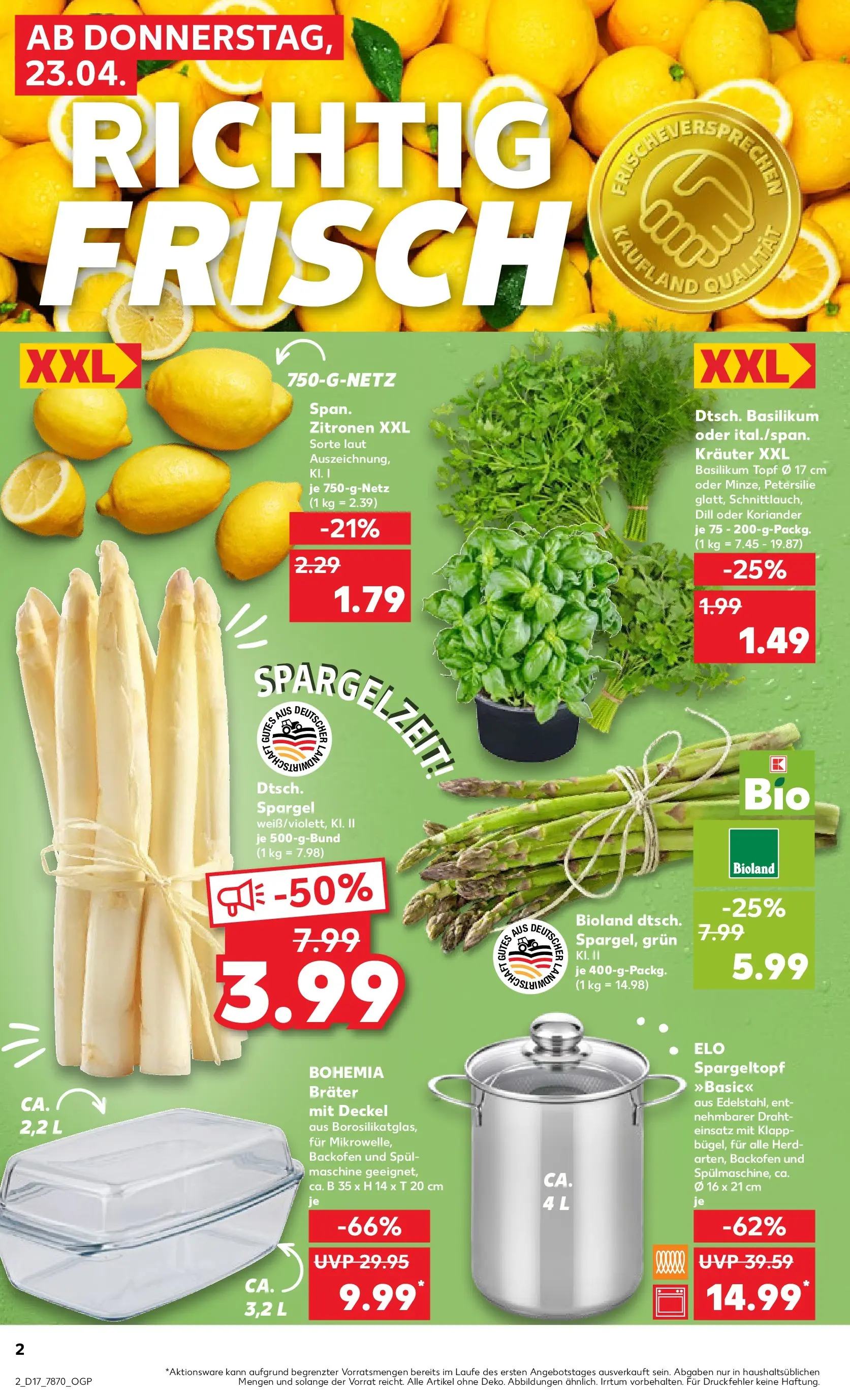 Prospekt Kaufland ab 20.04.2026 » Angebote Online zum Blättern | Seite: 14 | Produkte: Herd, Spargel, Dill, Zitronen